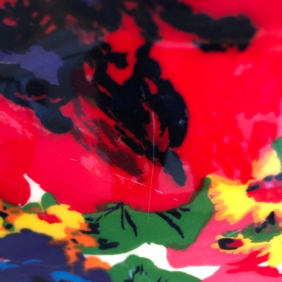 Vtg Floral Print Fabric Platter - Picture 5 of 11